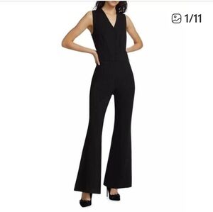 Spanx The Perfect Sleeveless Jumpsuit Flare Leg Black Size Small